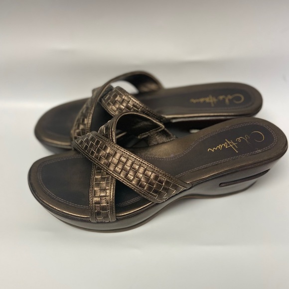 Cole Haan Nike Air Bronze Wedge Sandal 7.5 - Picture 1 of 8